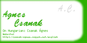 agnes csanak business card